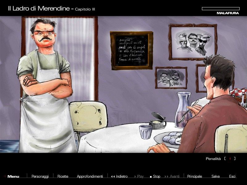 Il ladro di merendine (Windows) screenshot: At a restaurant