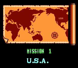 Double Dragon III: The Sacred Stones (NES) screenshot: A typical mission opening.