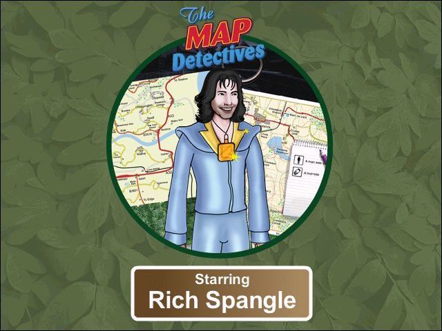 the Map Detectives: Rural Mystery (Windows) screenshot: One of the introductory screens, the next shows Ricks guest's and after that comes a screen of suspicious suspects