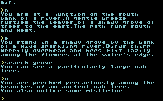 Black Knight Adventure (Commodore 64) screenshot: High in an oak tree