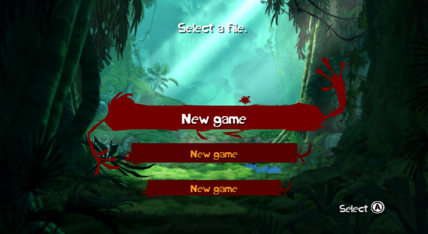 Rayman Origins (Wii) screenshot: Save select