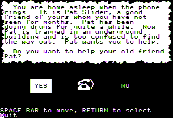 Drug Alert! (Apple II) screenshot: Let's Help Pat Slider
