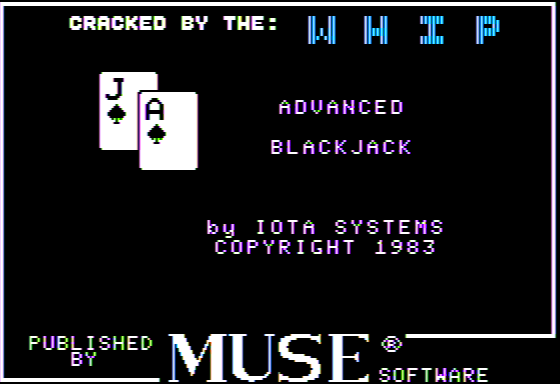 Advanced Blackjack (Apple II) screenshot: Title Screen
