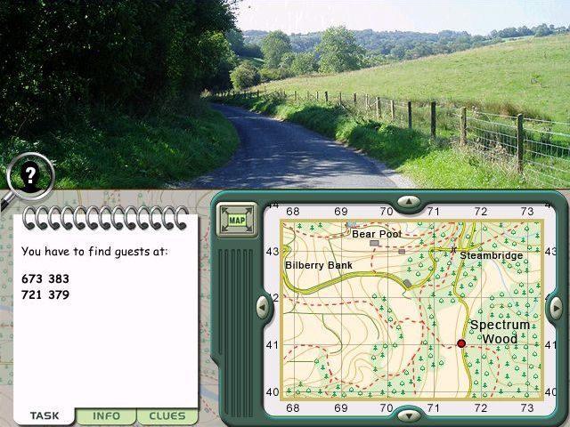 the Map Detectives: Rural Mystery (Windows) screenshot: The game continues using the walking map