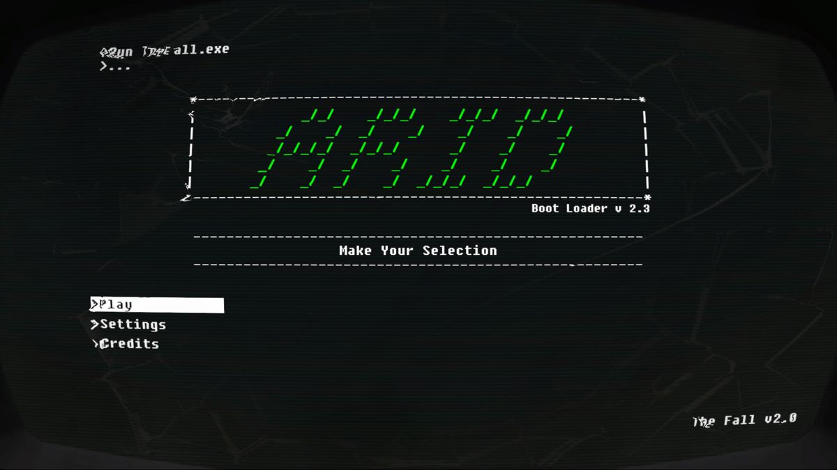 The Fall (PlayStation 4) screenshot: Main menu