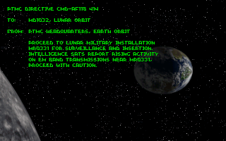 Descent (DOS) screenshot: Level intro/briefing.