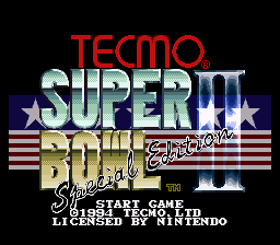 Tecmo Super Bowl II: Special Edition (SNES) screenshot: Title screen