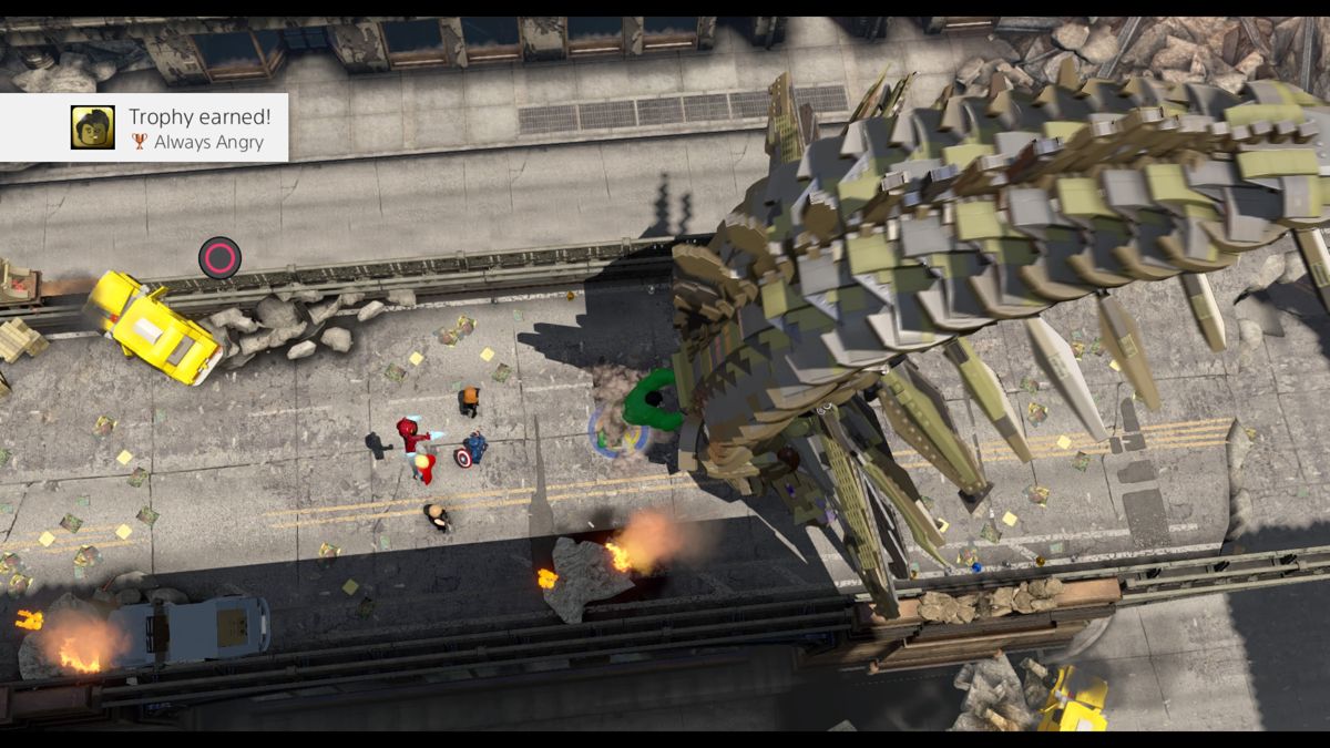 LEGO Marvel Avengers (PlayStation 4) screenshot: Hulk is always angry
