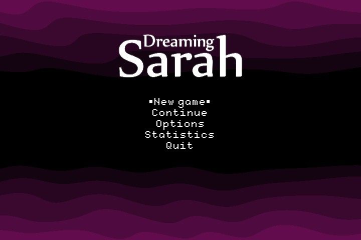 Dreaming Sarah (Windows) screenshot: Main menu
