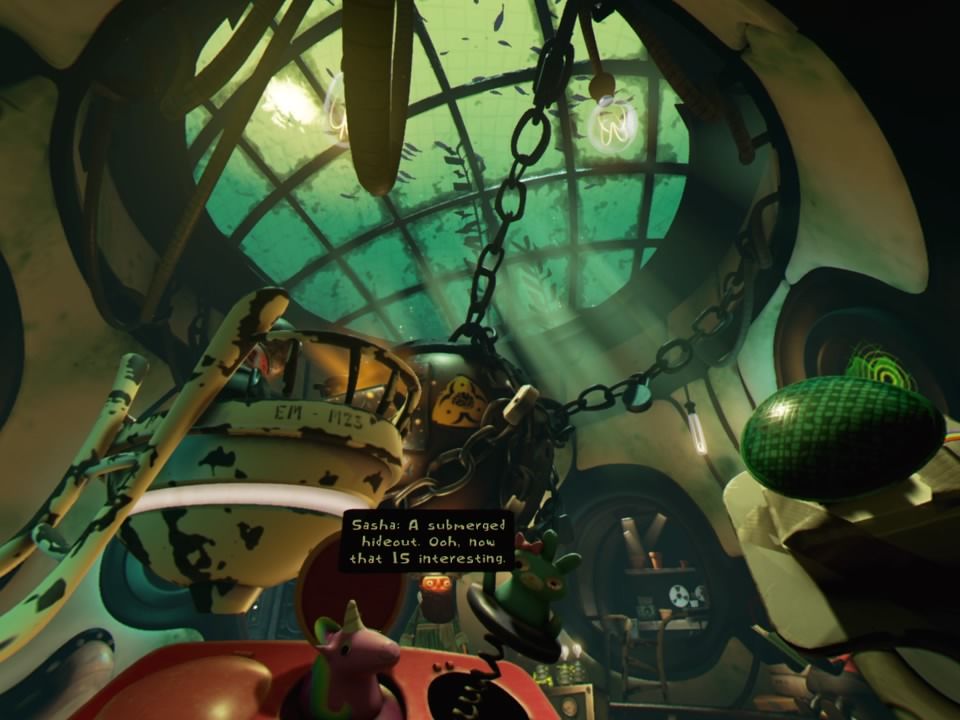 Psychonauts in the Rhombus of Ruin (PlayStation 4) screenshot: Looking up only to realise we're in some sort of submerged hideout