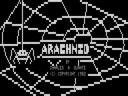 Arachnid (TRS-80) screenshot: Title Screen