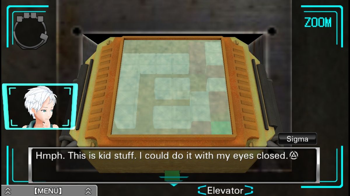 Zero Escape: The Nonary Games (Windows) screenshot: VLR: Your companions pipe up with comments as you make your way through the puzzles.