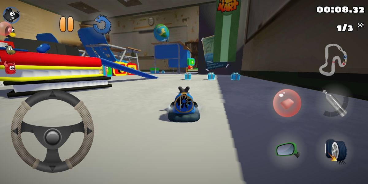 SuperTuxKart (Android) screenshot: Track: Oliver's Math Class