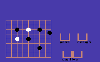 Microgo1 (Commodore 64) screenshot: During a game.