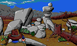 Billy the Kid (DOS) screenshot: A shootout