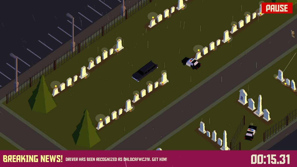 Pako (Windows Phone) screenshot: With a hearse, at the cemetery