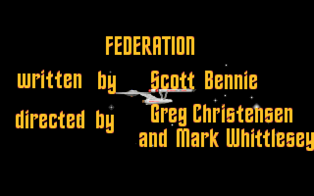 Star Trek: Judgment Rites (DOS) screenshot: FEDERATION episode title screen