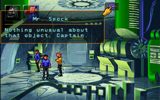 Star Trek: Judgment Rites (DOS) screenshot: An alien manufacturing room. (SENTINEL EPISODE)