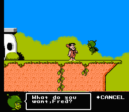 The Flintstones: The Rescue of Dino & Hoppy (NES) screenshot: Gazoo can give you access to abilities when you earn them