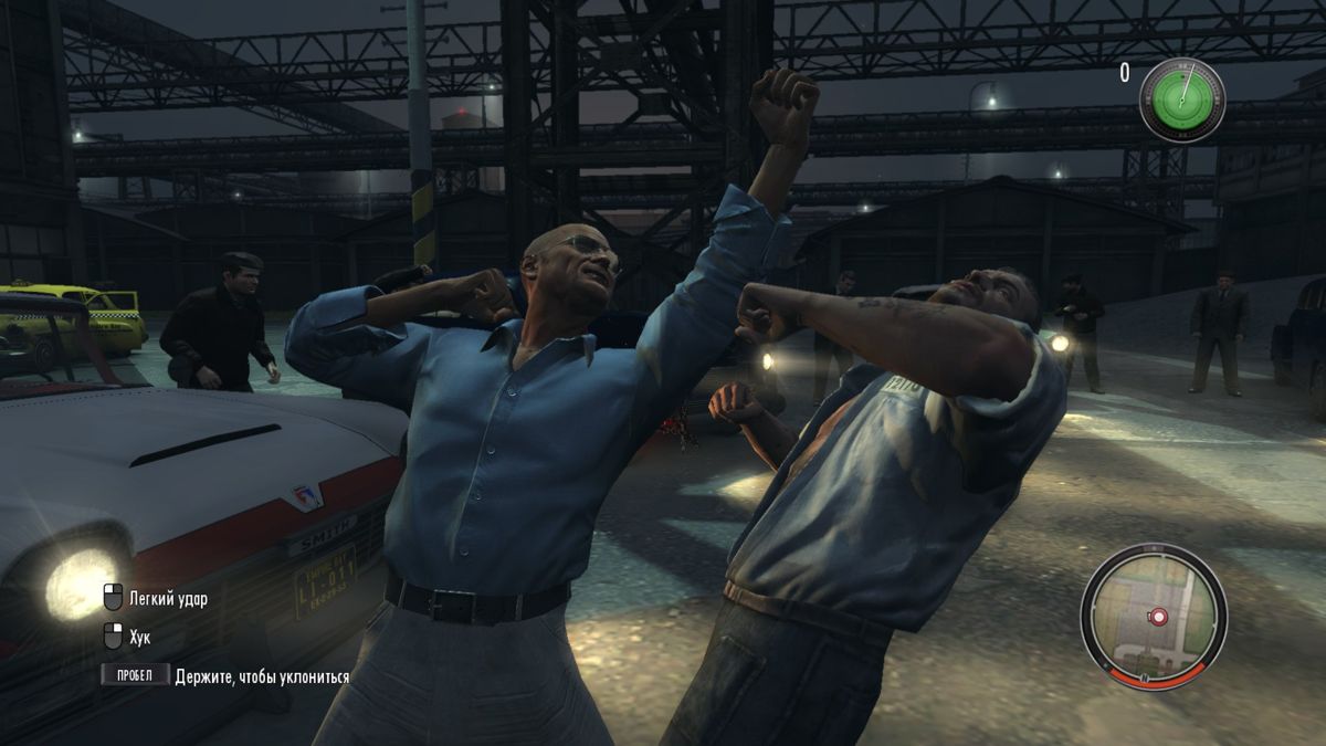 Mafia II: The Betrayal of Jimmy (Windows) screenshot: Making a high jab or hook (in Russian)