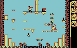 Mouse Trap (Commodore 64) screenshot: Collect the bottles