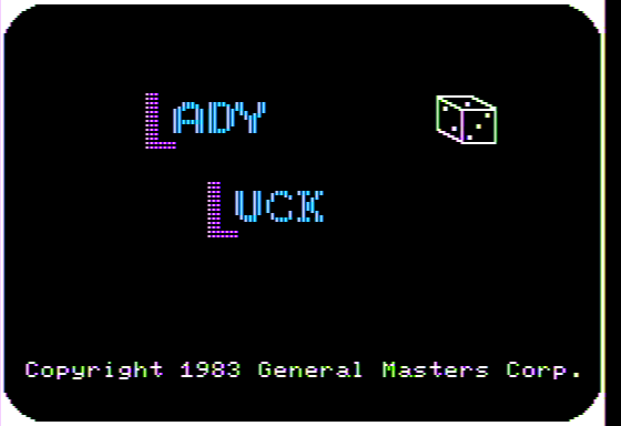 Screenshot of Lady Luck (Apple II, 1983) - MobyGames