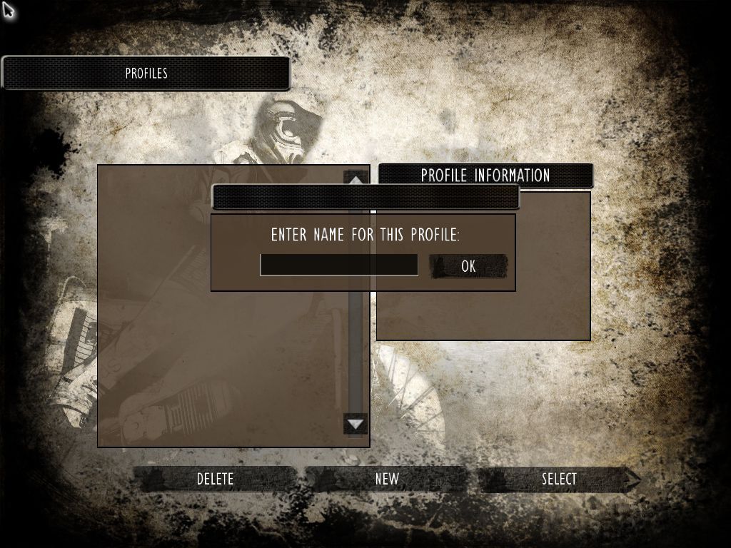 FIM Speedway Grand Prix 4 (Windows) screenshot: The first game screen. A player id must be created before the main menu can be accessed