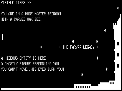 The Farvar Legacy (TRS-80) screenshot: I've been Cursed