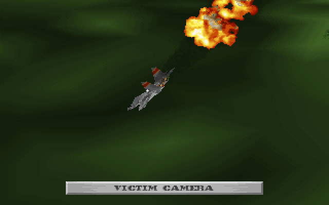 Strike Commander: CD-ROM Edition (DOS) screenshot: Going down after a missile hit.