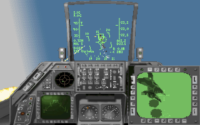 Strike Commander: CD-ROM Edition (DOS) screenshot: This Mig-21 pilot doesen't have a chance.