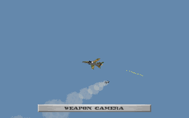 Strike Commander: CD-ROM Edition (DOS) screenshot: British Tornado evading a Sidewinder.