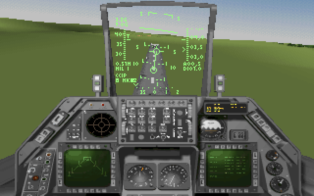 Strike Commander: CD-ROM Edition (DOS) screenshot: Bombing a airfield.