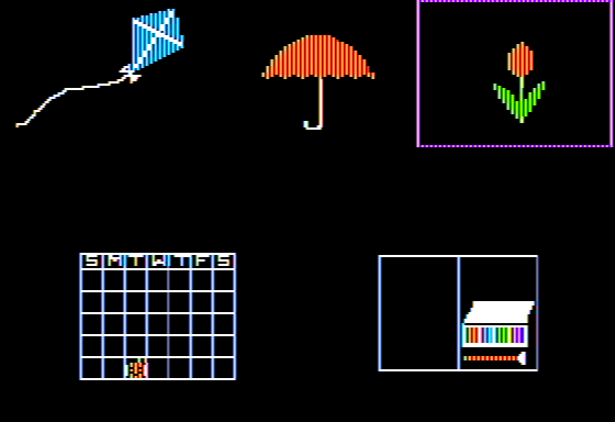 Sarah and her Friends (Apple II) screenshot: Main Menu