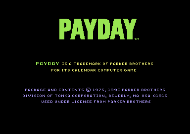 Payday (Commodore 64) screenshot: Introduction