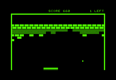Break (Commodore PET/CBM) screenshot: Hit some blocks