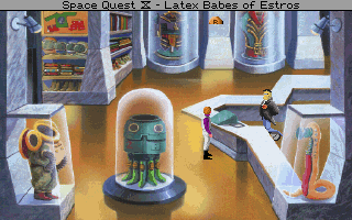 Space Quest IV: Roger Wilco and the Time Rippers (DOS) screenshot: Let's go shopping!..