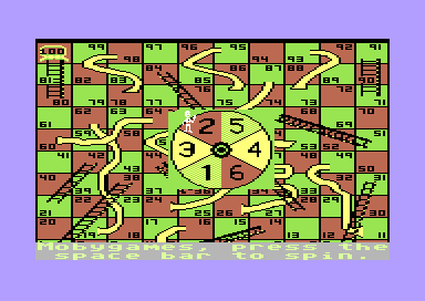 Chutes and Ladders (Commodore 64) screenshot: The Game Board