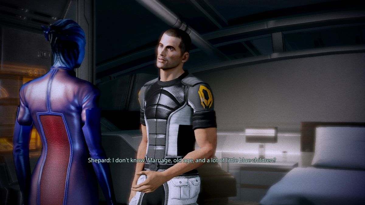 Mass Effect 2 (PlayStation 3) screenshot: Lair of the Shadow Broker - Continuing your romance with Liara is available in Shadow Broker bonus mission