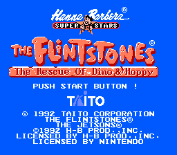 The Flintstones: The Rescue of Dino & Hoppy (NES) screenshot: Title screen (European version)