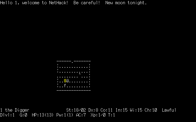 NetHack (PC-98) screenshot: Game start