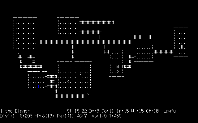 NetHack (PC-98) screenshot: Explored the first level