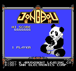 Mahjong Block Jongbou (NES) screenshot: Title screen.