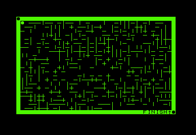 Course (Commodore PET/CBM) screenshot: Hard maze. Looks like it doesn't have to be solvable.