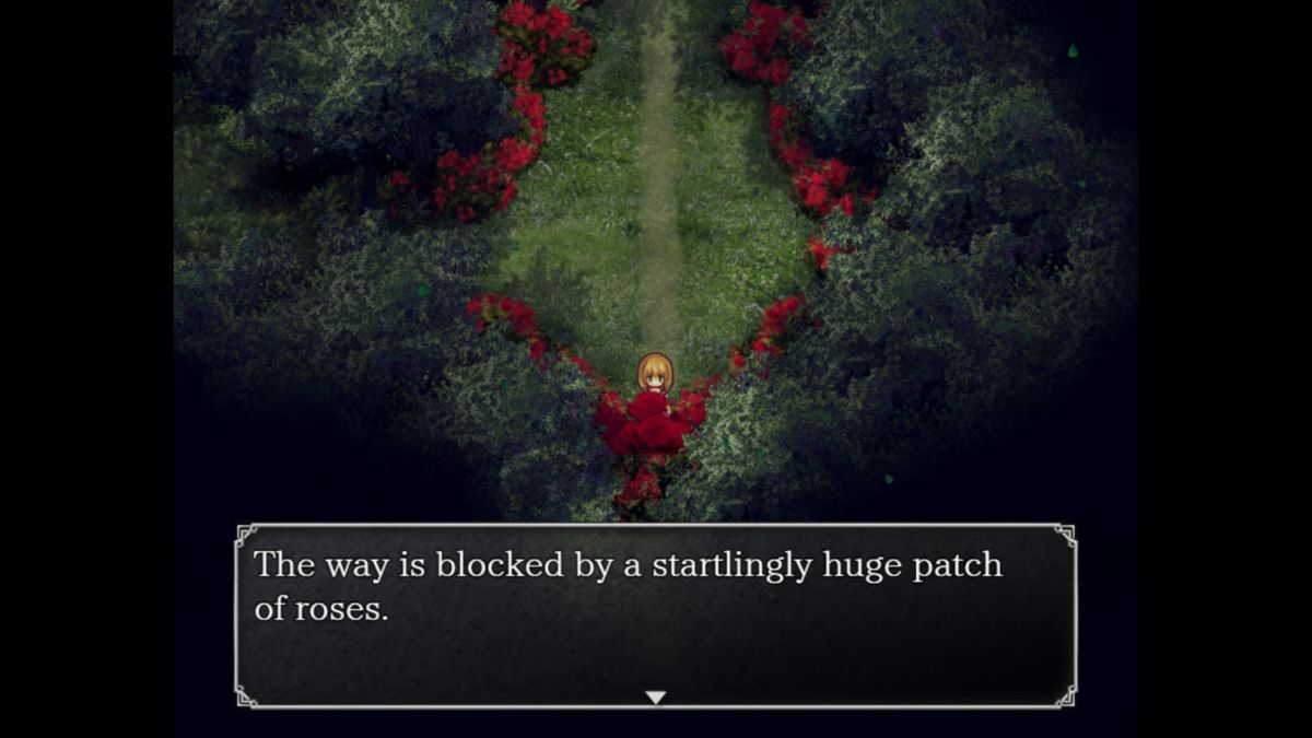 The Witch's House: MV (Windows) screenshot: The path out is blocked by roses