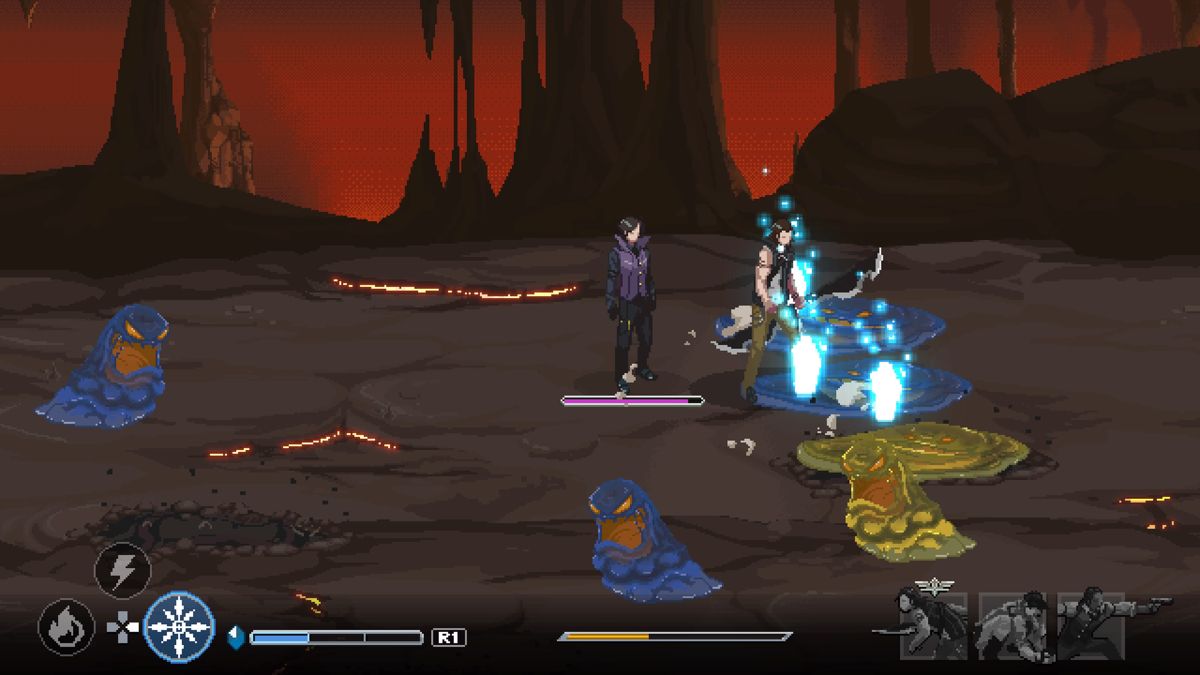 A King's Tale: Final Fantasy XV (PlayStation 4) screenshot: Blobs are impervious to player's physical attacks, but not to those of companions