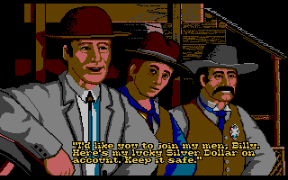Billy the Kid (Amiga) screenshot: Getting Lucky Silver Dollar