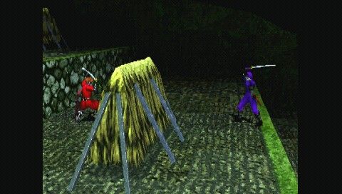 Bushido Blade 2 (PSP) screenshot: Multi-level battle field