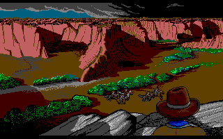 Billy the Kid (Amiga) screenshot: Observation of the hill
