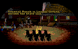 Billy the Kid (Amiga) screenshot: Tunstall Ranch