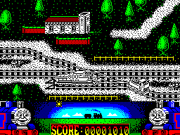 Thomas the Tank Engine & Friends (ZX Spectrum) screenshot: Cargo collected. Waiting here until that train has passed.